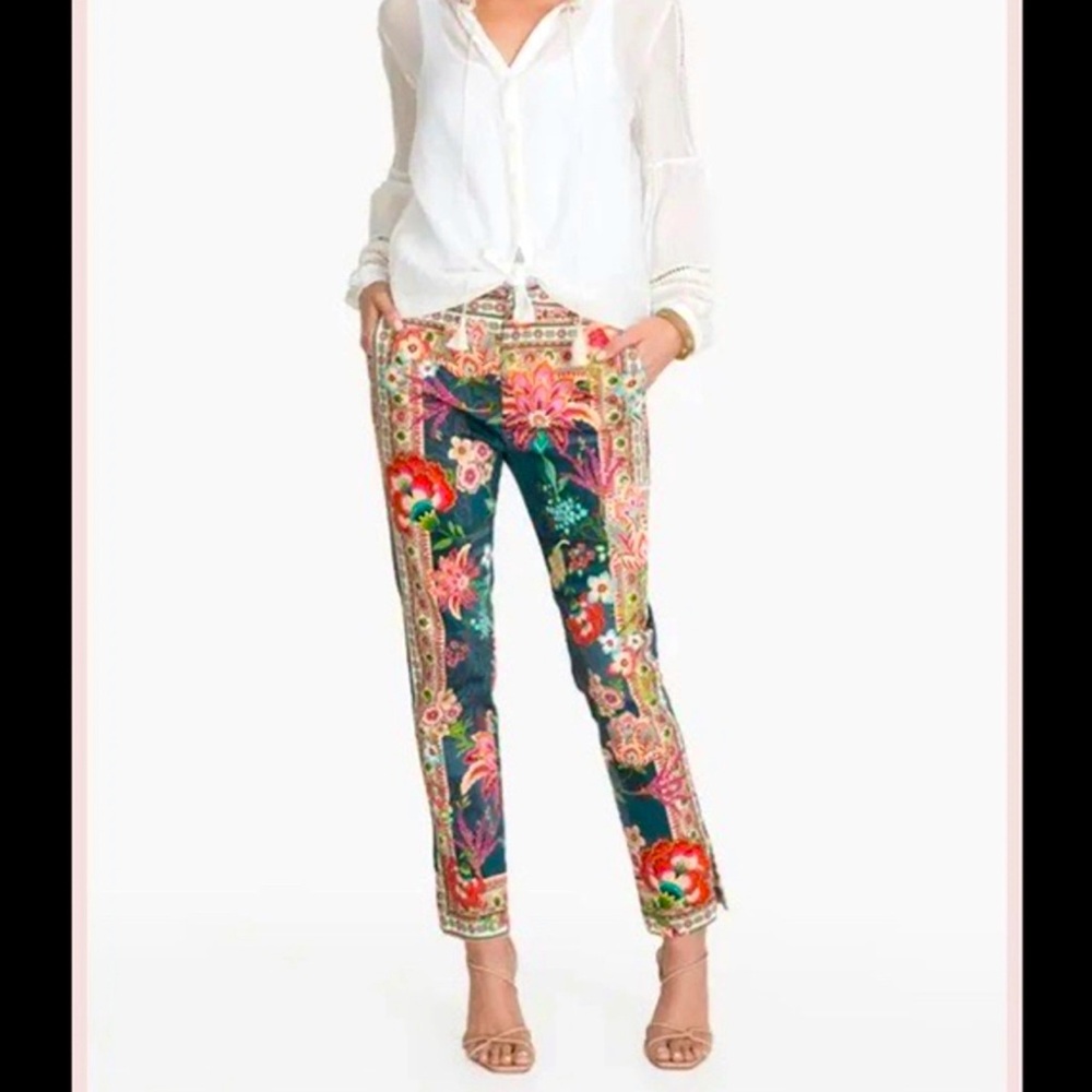 Johnny Was Multicolor Floral Pants